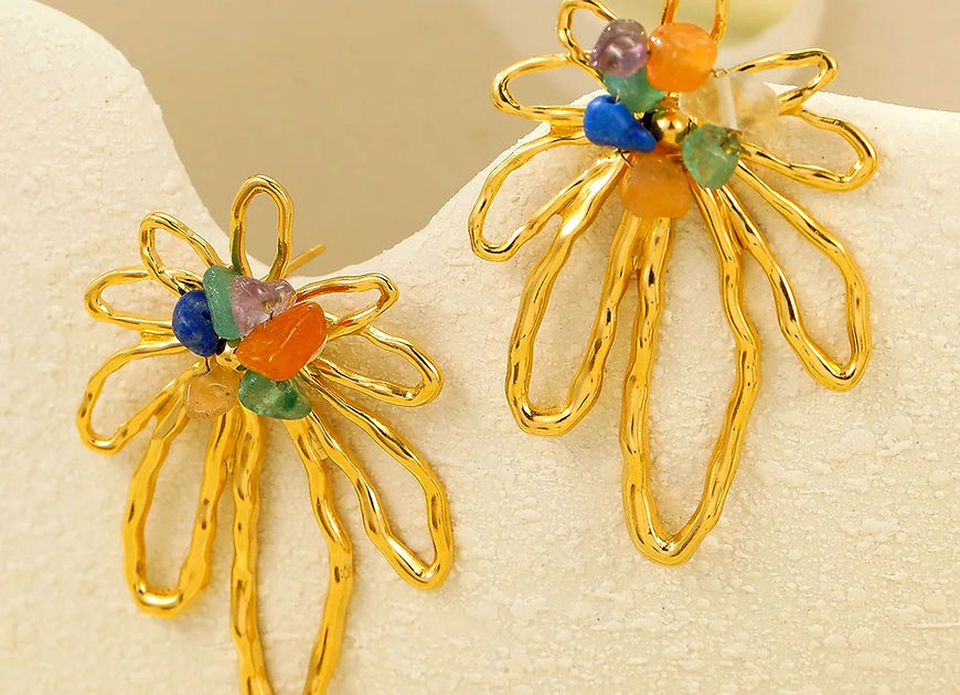 Marichi Flower Multi Gemstone Earrings!!