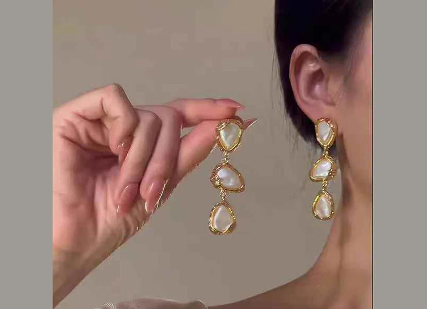 Mystic Mother Of Pearl Dangle Earrings