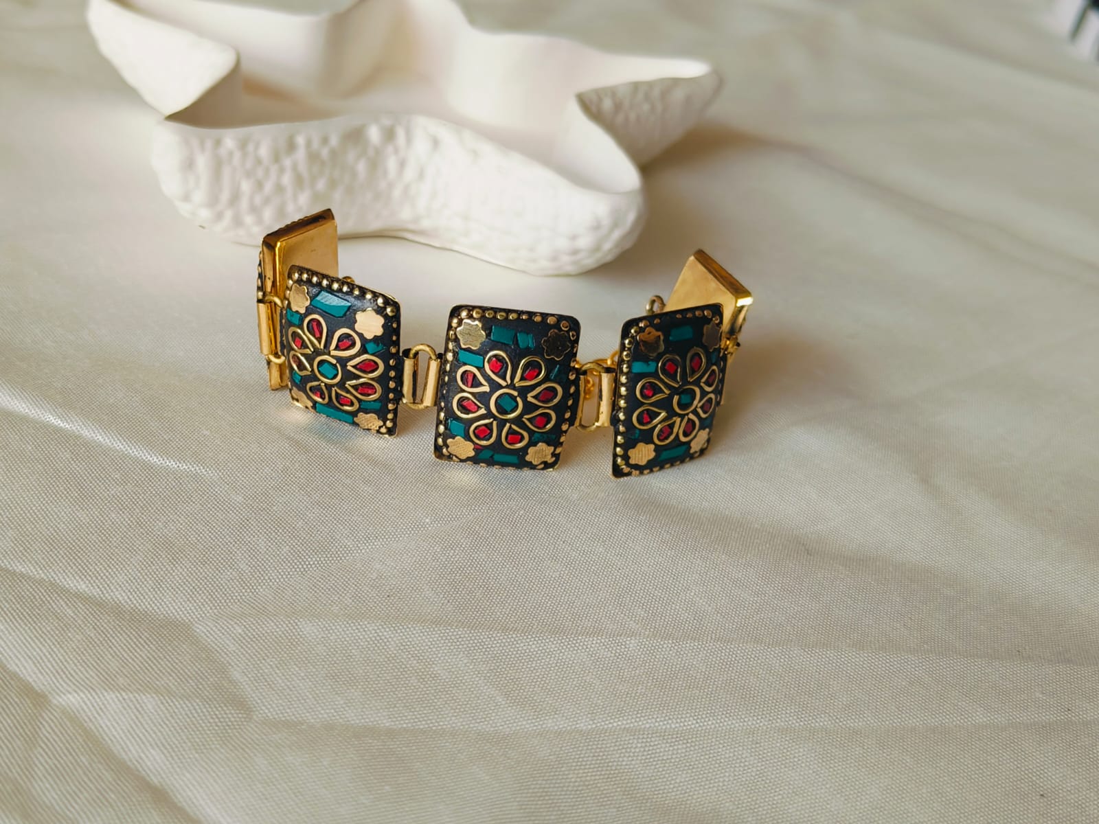 Tibetan Green square Bracelet