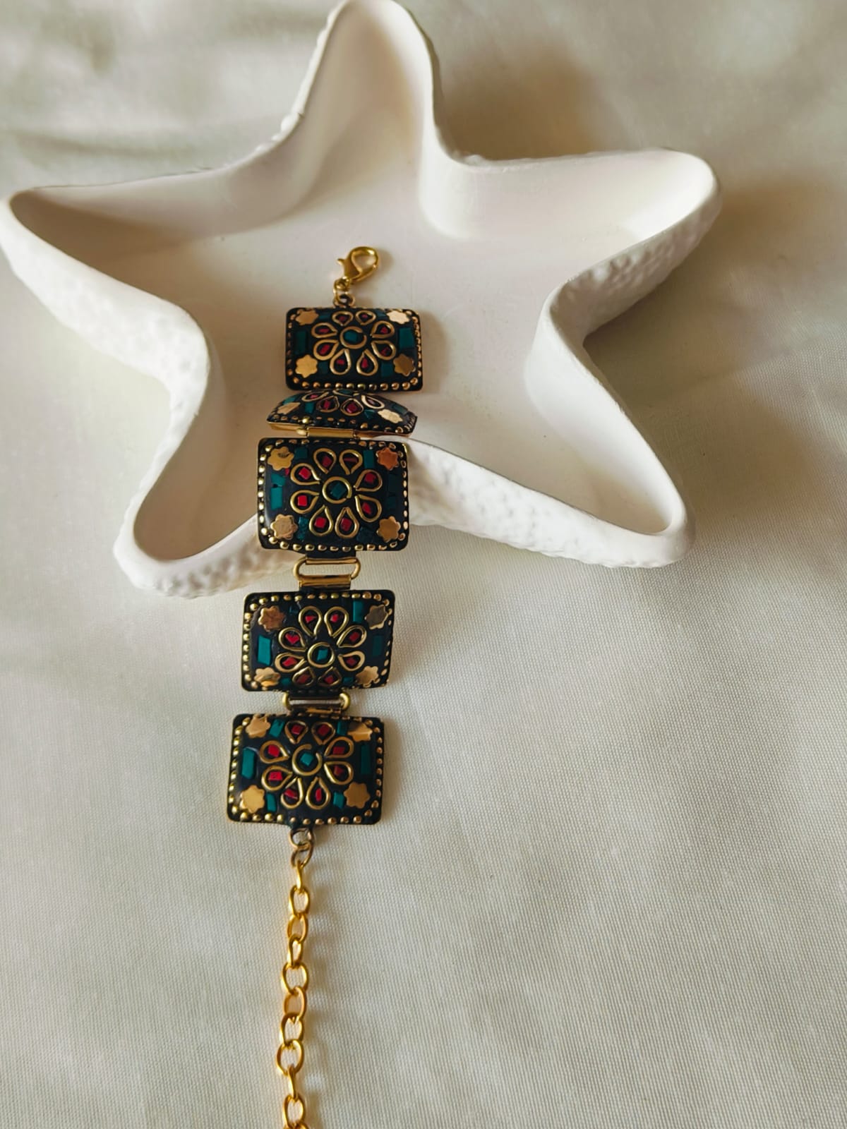 Tibetan Green square Bracelet