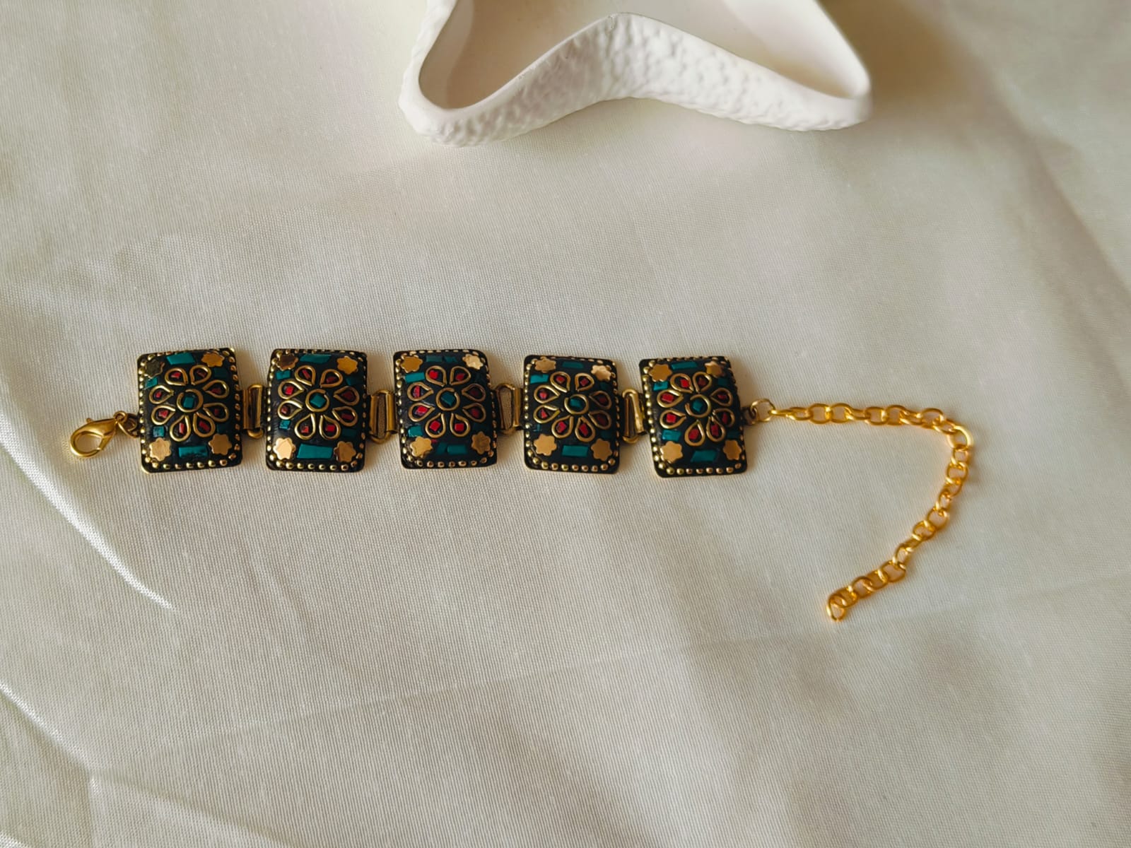 Tibetan Green square Bracelet